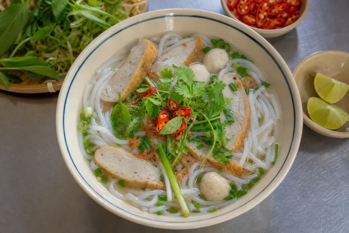 Món ăn sáng địa phương - bánh canh chả cá Phú Quốc